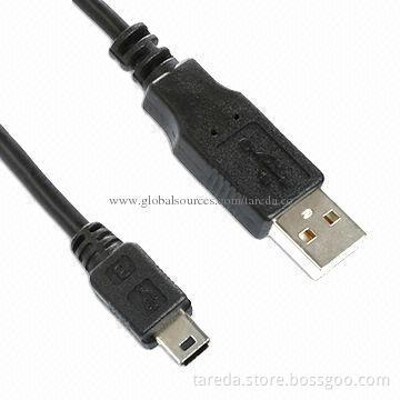 Mini 5P USB Cables with Gold-plated Conductor, Customized Lengths Accepted